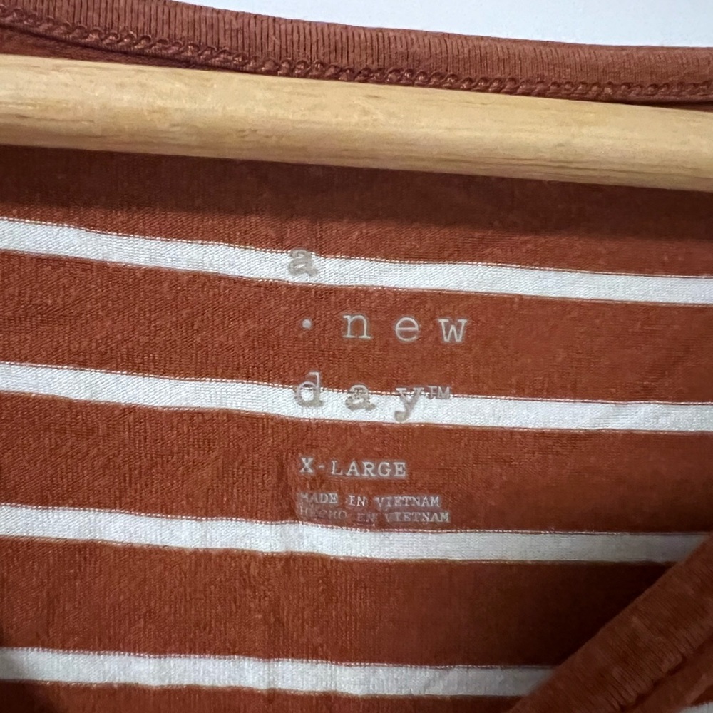 A New Day Orange and White Striped Women's Top - Picture 3 of 3
